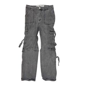 VIP Jeans baggy cargo utility black jeans